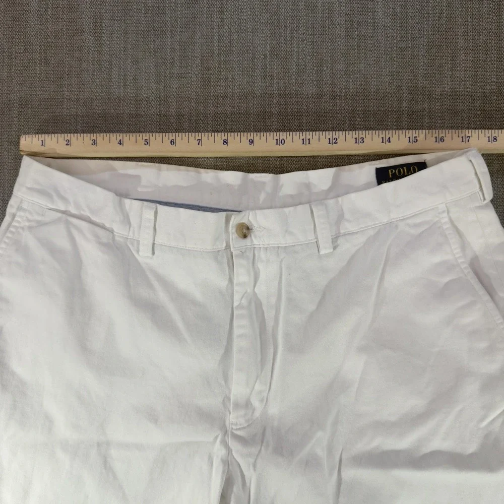 Polo Ralph Lauren Shorts Mens 36 White Chino Classic Fit Flat Front Casual